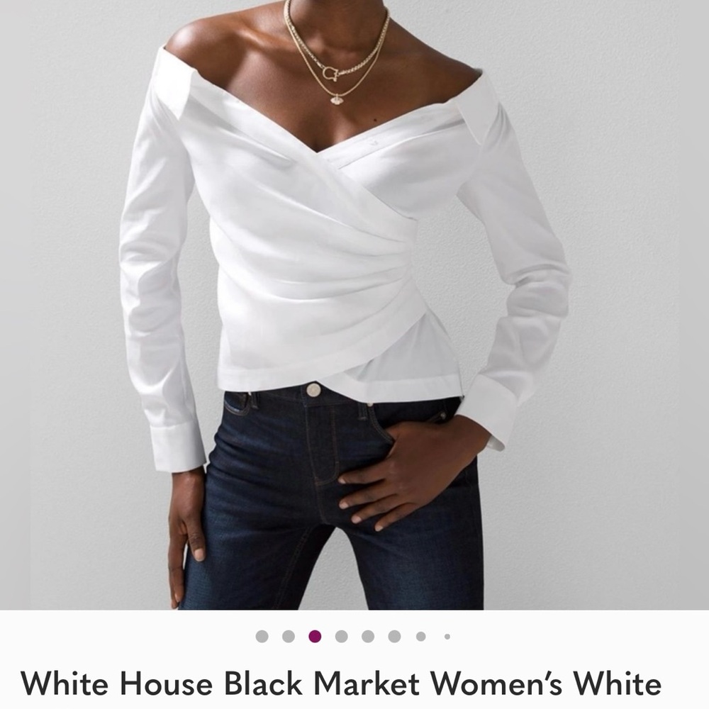 White House Black Market Off-Shoulder Wrap Top